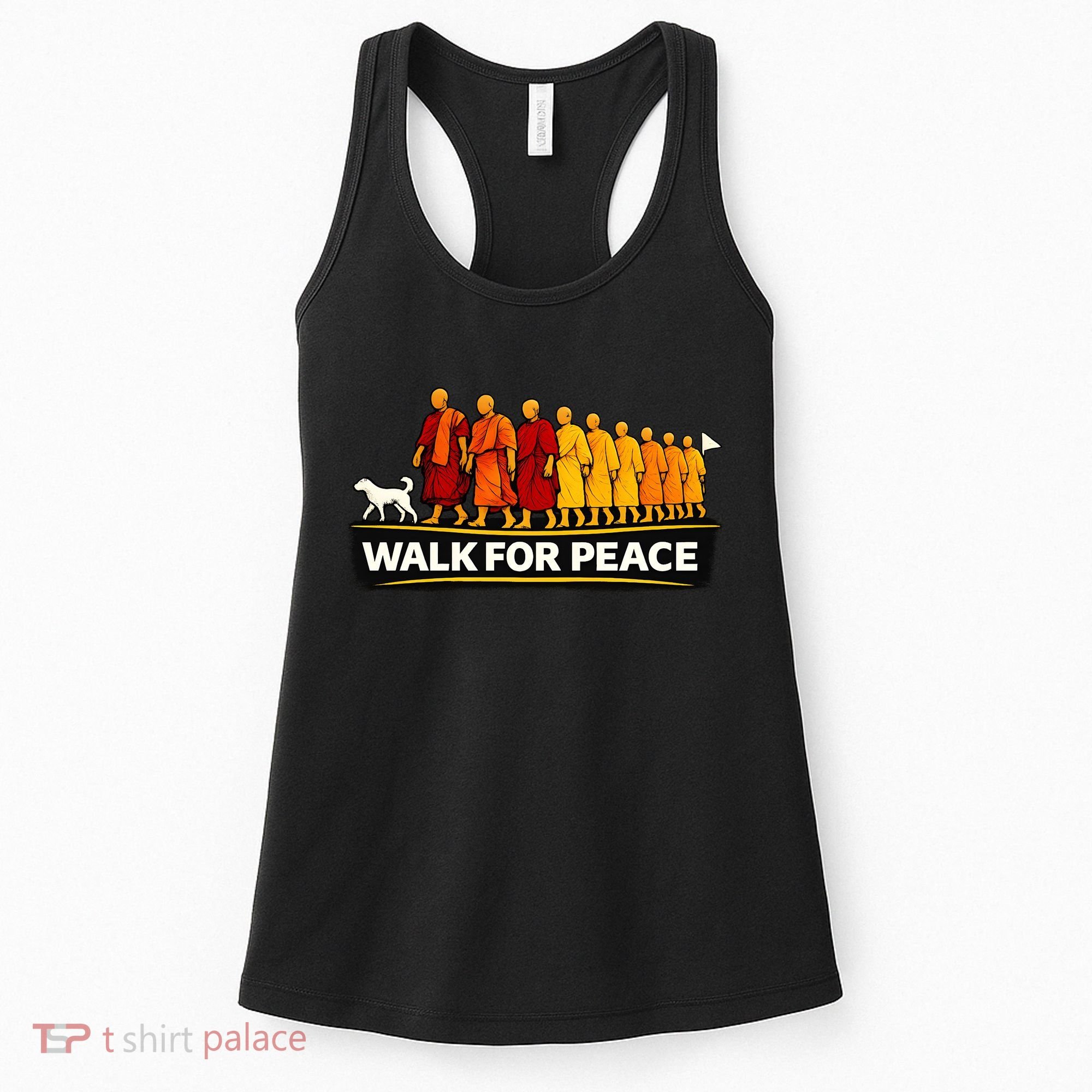 Walk For Peace Walking Monks Minimalist  Women's Tank Top