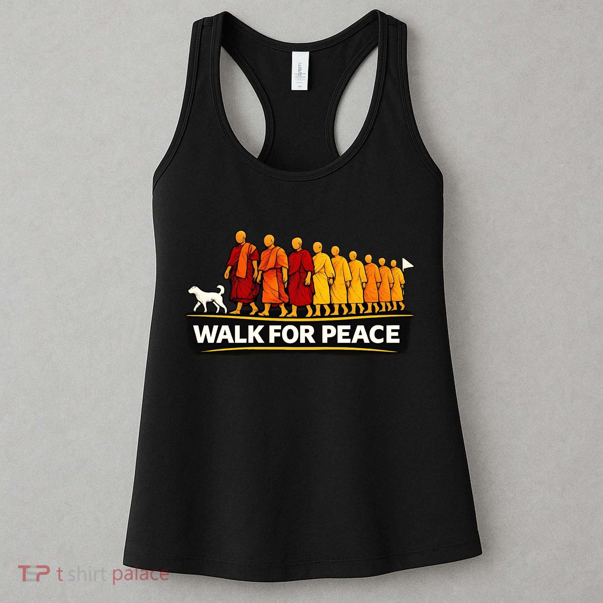 Walk For Peace Walking Monks Minimalist  Women's Tank Top