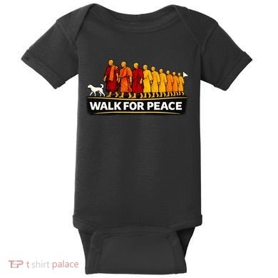 Walk For Peace Walking Monks Minimalist  Baby Bodysuit