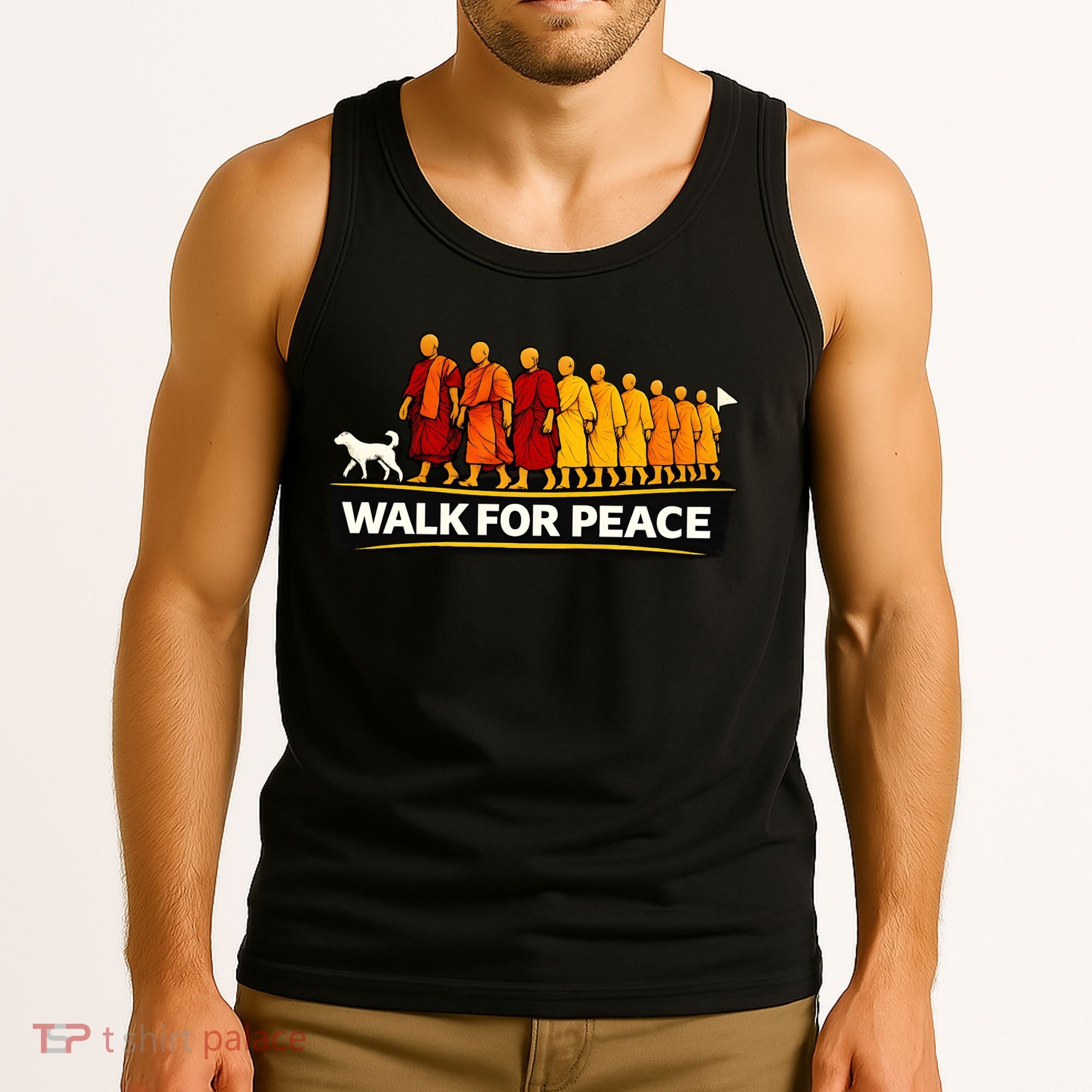 Walk For Peace Walking Monks Minimalist  Tank Top