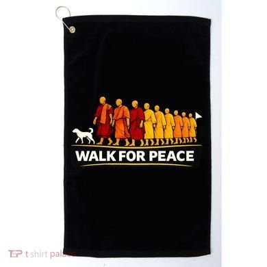 Walk For Peace Walking Monks Minimalist  Golf Towel