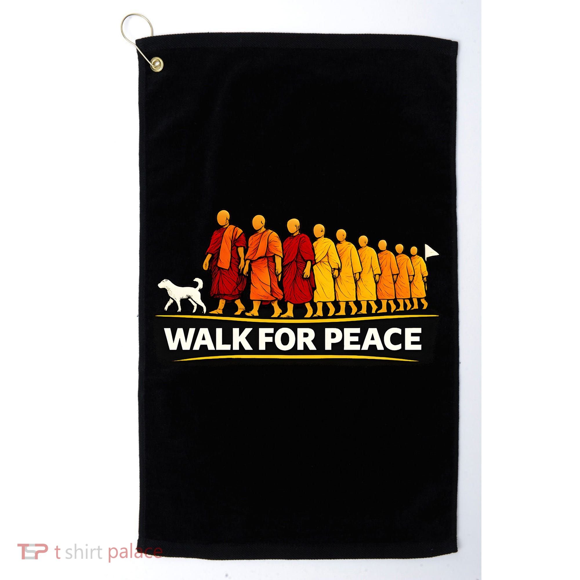 Walk For Peace Walking Monks Minimalist  Golf Towel