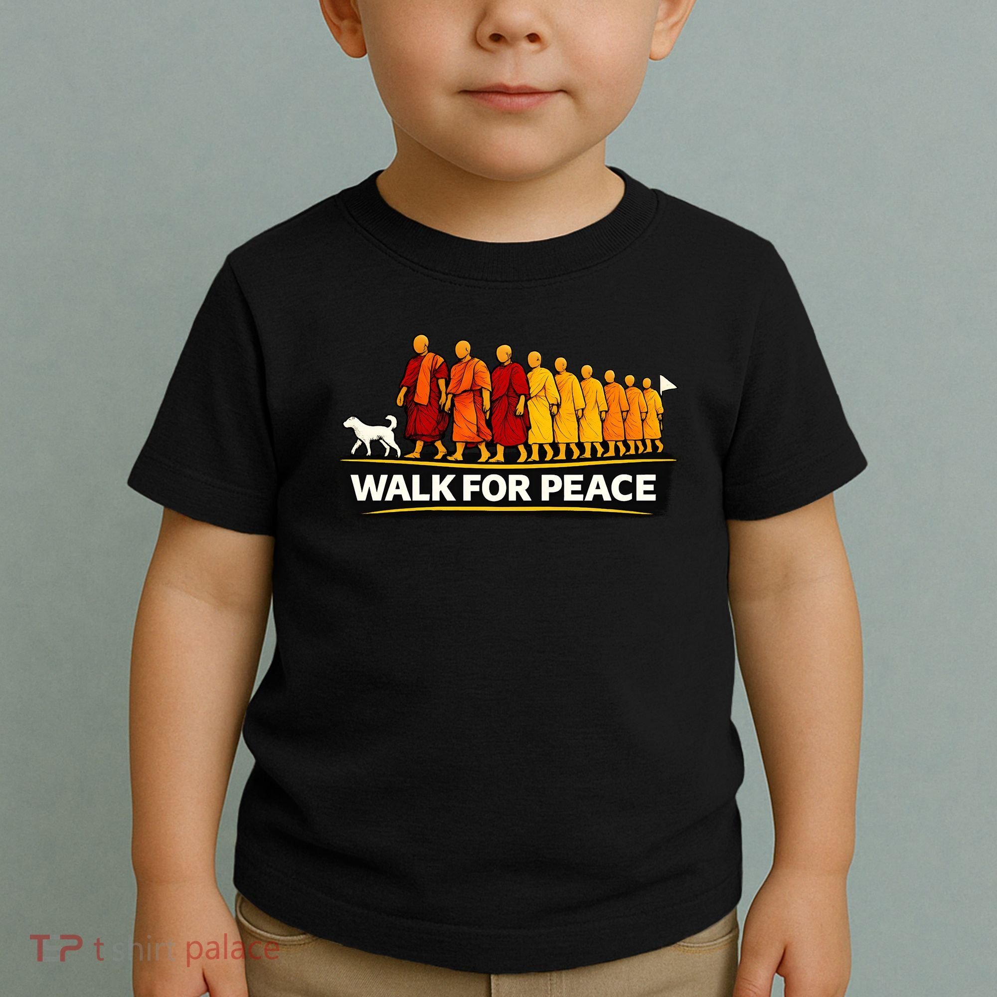 Walk For Peace Walking Monks Minimalist  Toddler T-Shirt