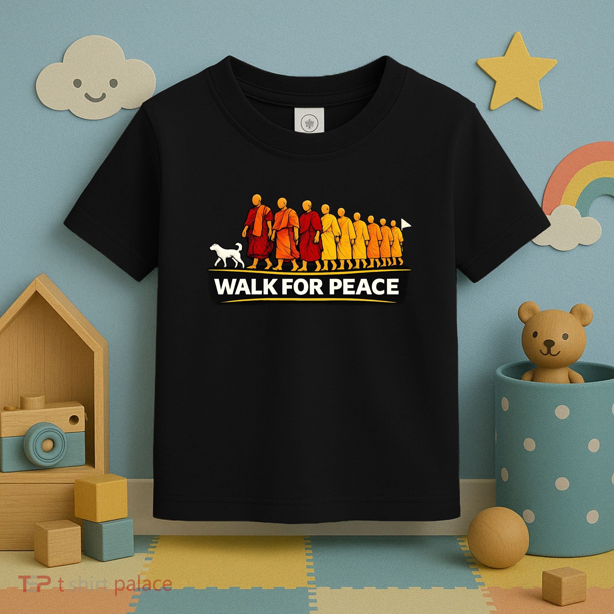 Walk For Peace Walking Monks Minimalist  Toddler T-Shirt