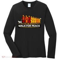 Walk For Peace Walking Monks Minimalist  Women's Long Sleeve Shirt thumb 0