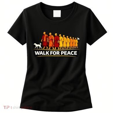 Walk For Peace Walking Monks Minimalist  Women's T-Shirt