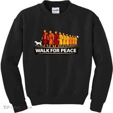 Walk For Peace Walking Monks Minimalist  Kids Sweatshirt