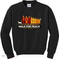 Walk For Peace Walking Monks Minimalist  Kids Sweatshirt thumb 0