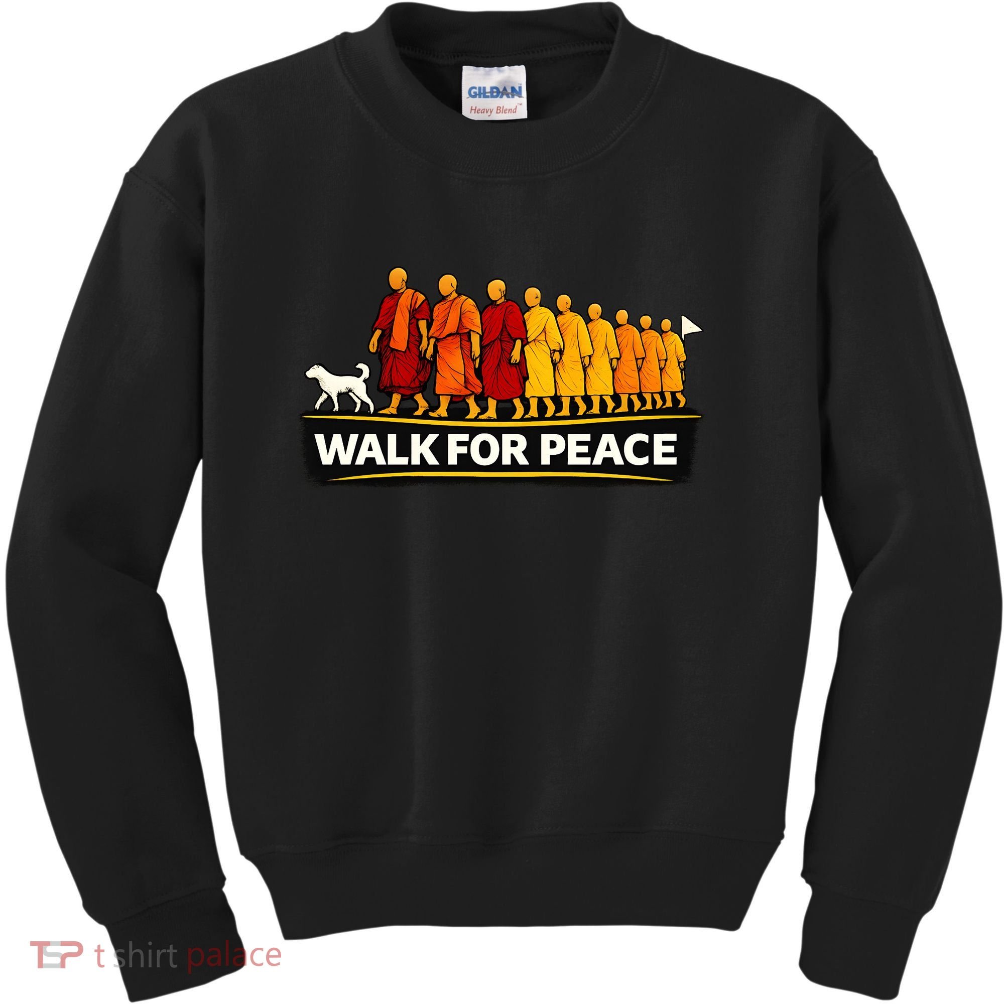 Walk For Peace Walking Monks Minimalist  Kids Sweatshirt