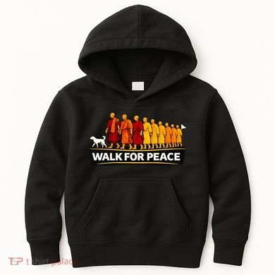 Walk For Peace Walking Monks Minimalist  Kids Hoodie