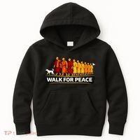 Walk For Peace Walking Monks Minimalist  Kids Hoodie thumb 0