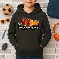 Walk For Peace Walking Monks Minimalist  Kids Hoodie thumb 2