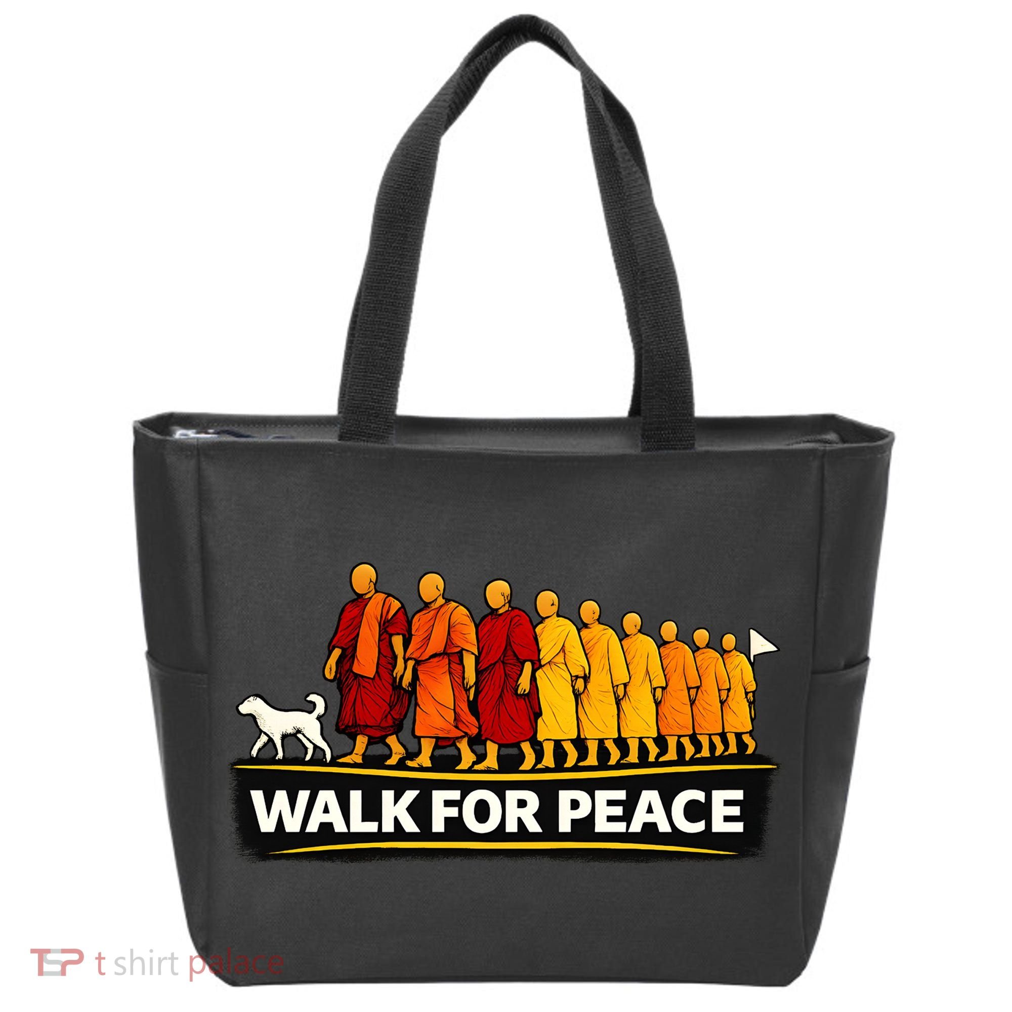 Walk For Peace Walking Monks Minimalist  Tote Bag