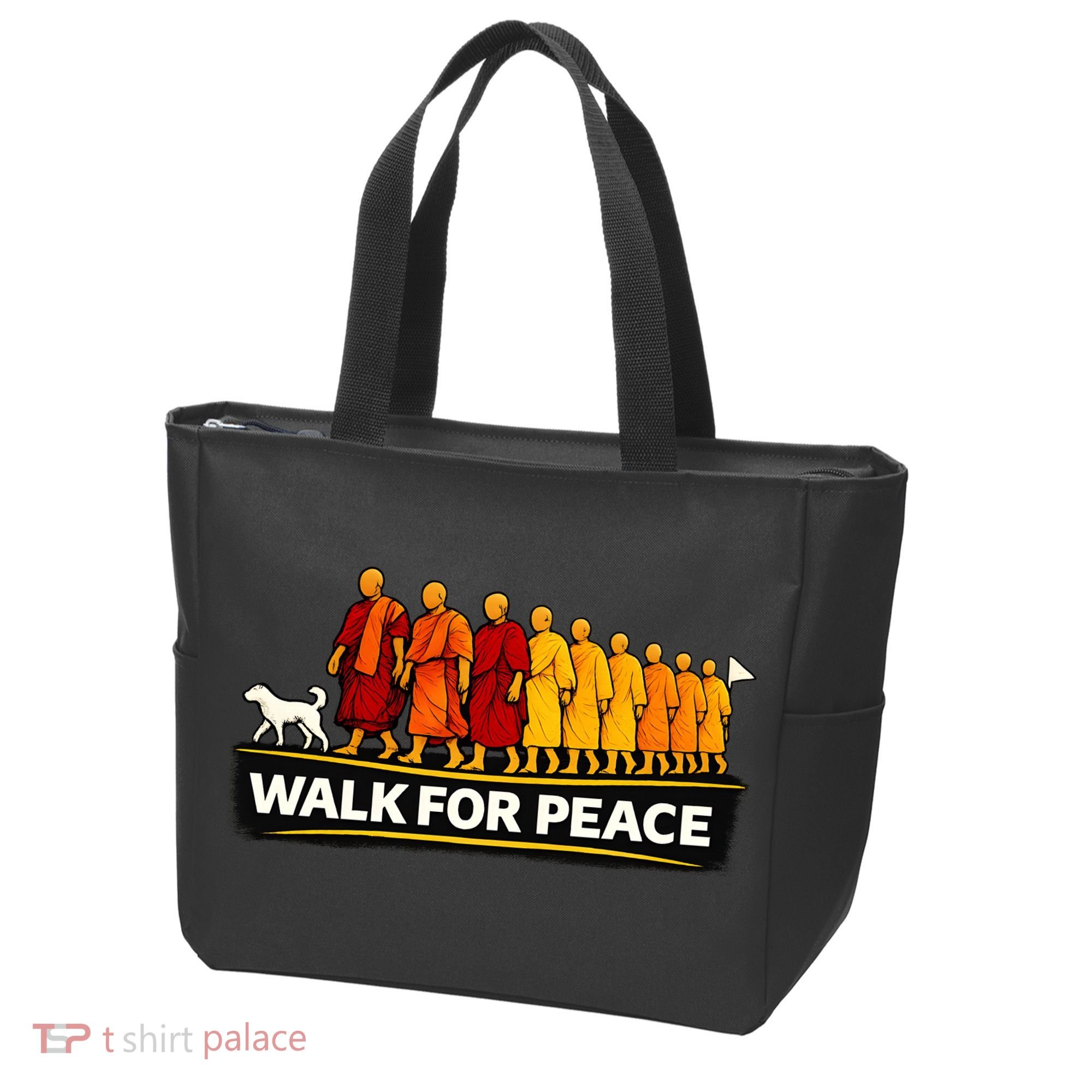 Walk For Peace Walking Monks Minimalist  Tote Bag