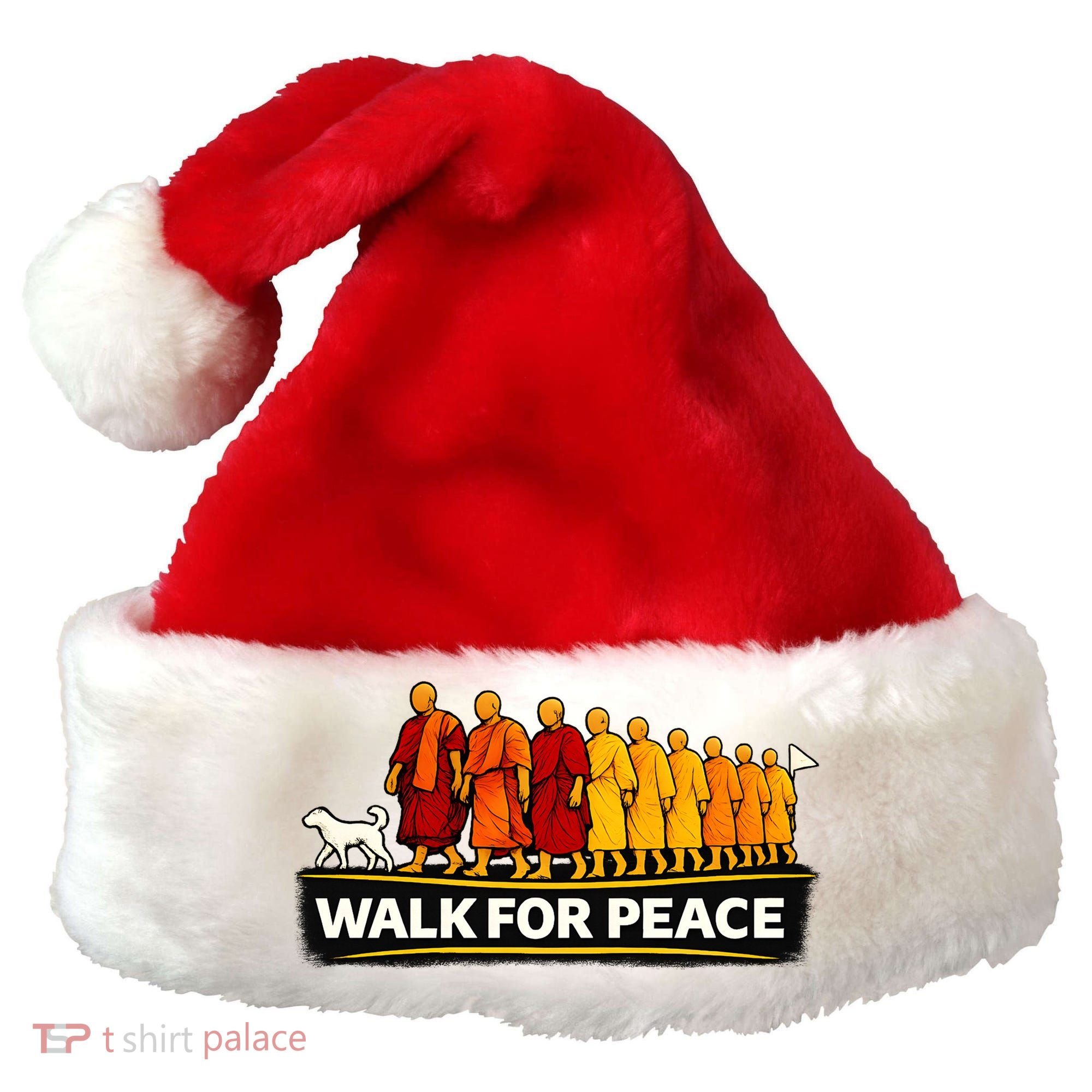 Walk For Peace Walking Monks Minimalist  Santa Hat