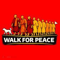 Walk For Peace Walking Monks Minimalist  Santa Hat thumb 1