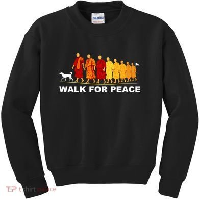 Walk For Peace Monks Tribute Kids Sweatshirt