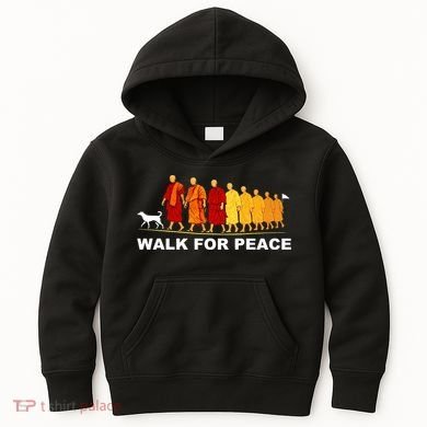 Walk For Peace Monks Tribute Kids Hoodie