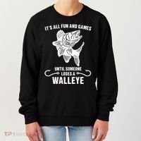 Walleye Fishing Pine Forest Treeline Fisherman Gift Women's Sweatshirt thumb 0