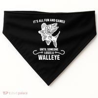 Walleye Fishing Pine Forest Treeline Fisherman Gift USA-Made Doggie Bandana thumb 0