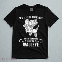 Walleye Fishing Pine Forest Treeline Fisherman Gift T-Shirt thumb 5