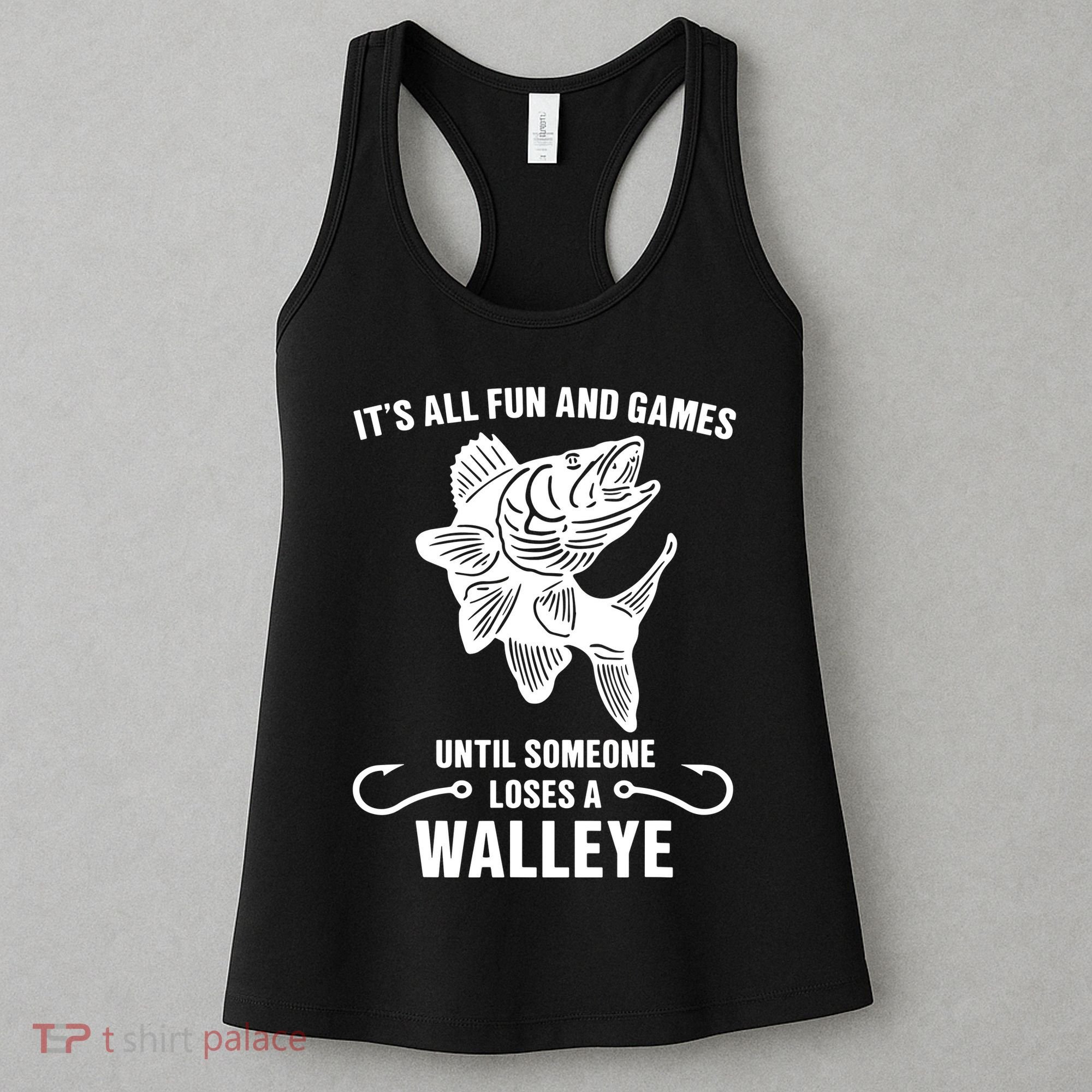 Walleye Fishing Pine Forest Treeline Fisherman Gift Women's Tank Top