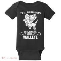 Walleye Fishing Pine Forest Treeline Fisherman Gift Baby Bodysuit thumb 0
