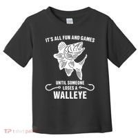 Walleye Fishing Pine Forest Treeline Fisherman Gift Toddler T-Shirt thumb 0