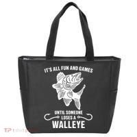 Walleye Fishing Pine Forest Treeline Fisherman Gift Tote Bag thumb 0