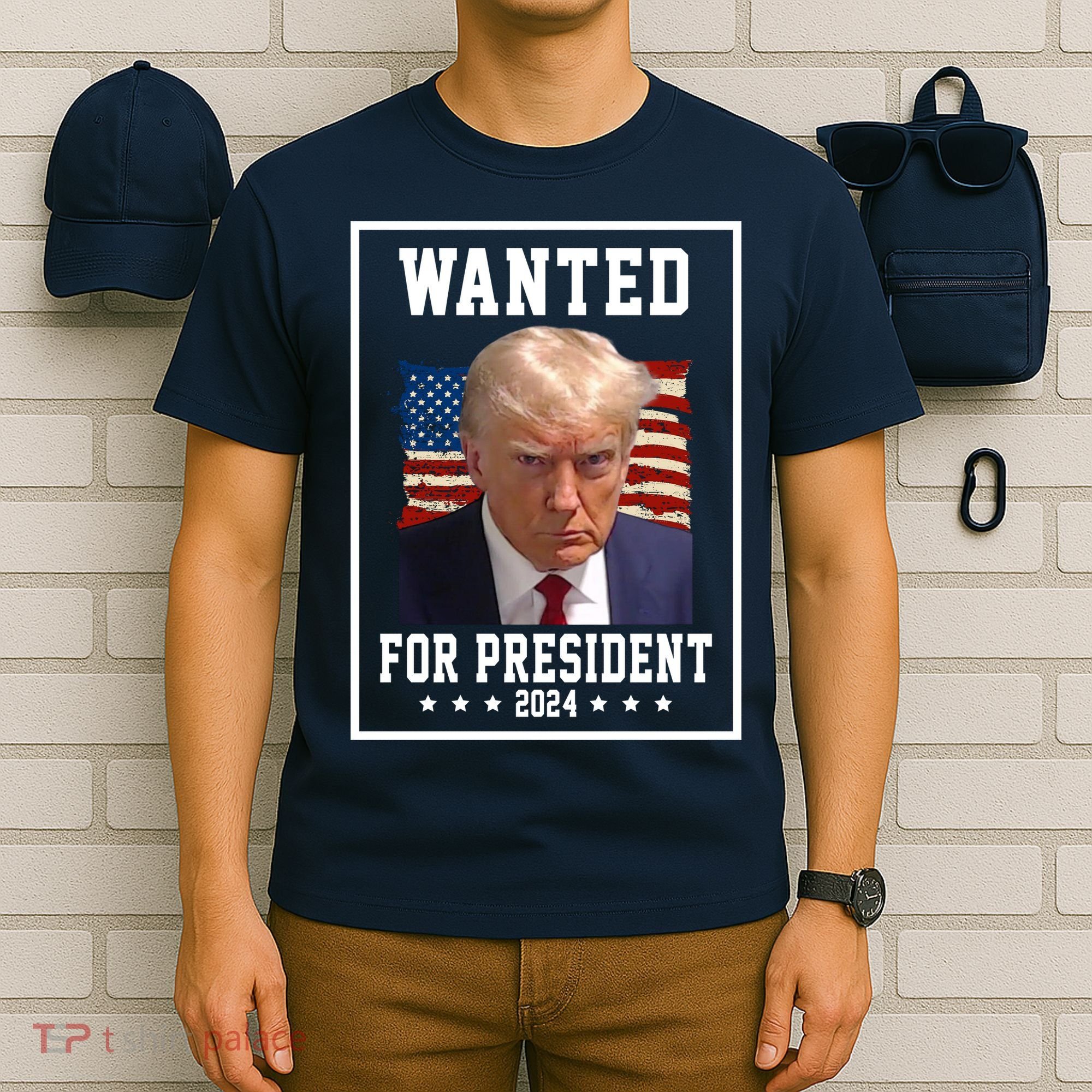 Wanted For President 2024 USA Donald Trump T-Shirt