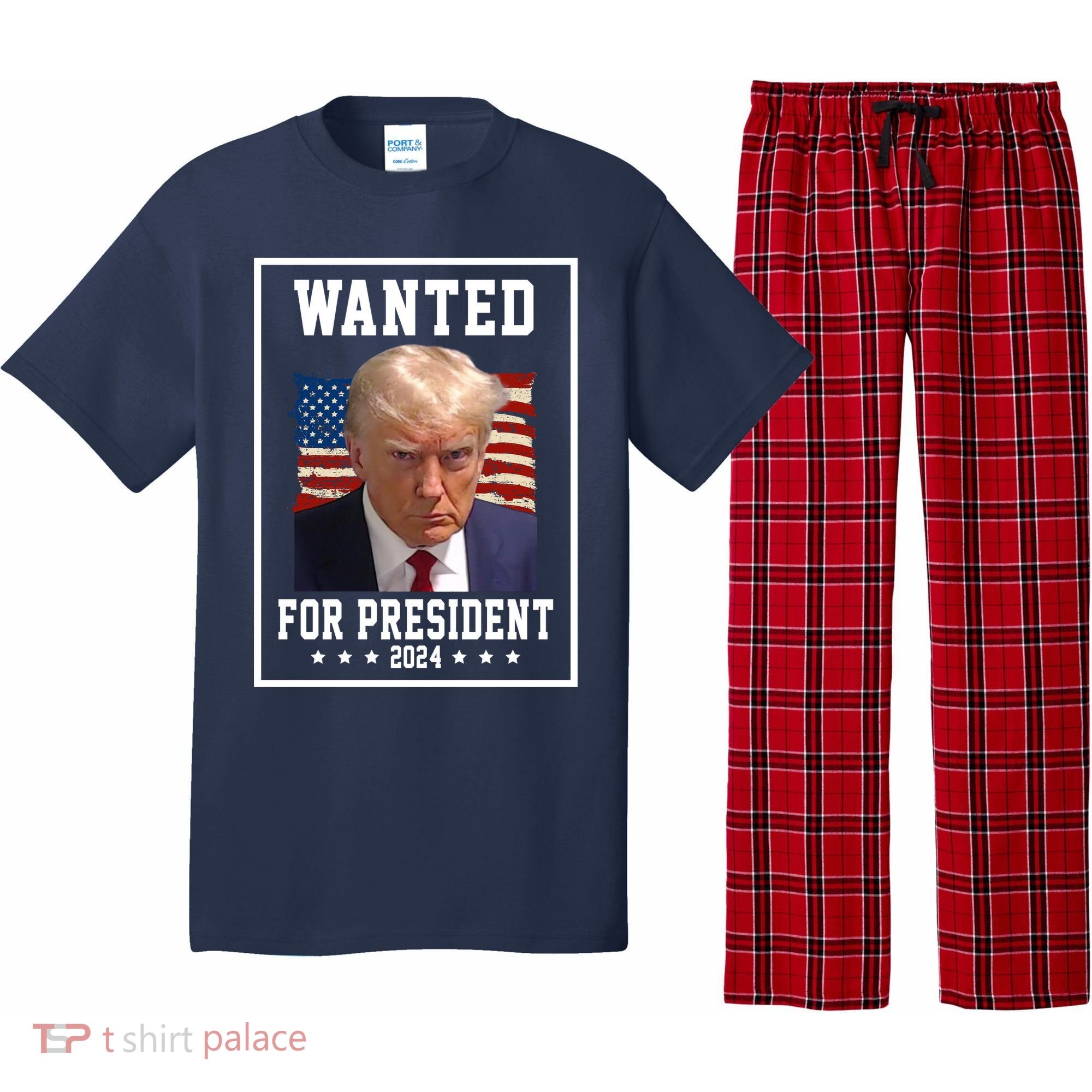 Wanted For President 2024 USA Donald Trump Pajama Set