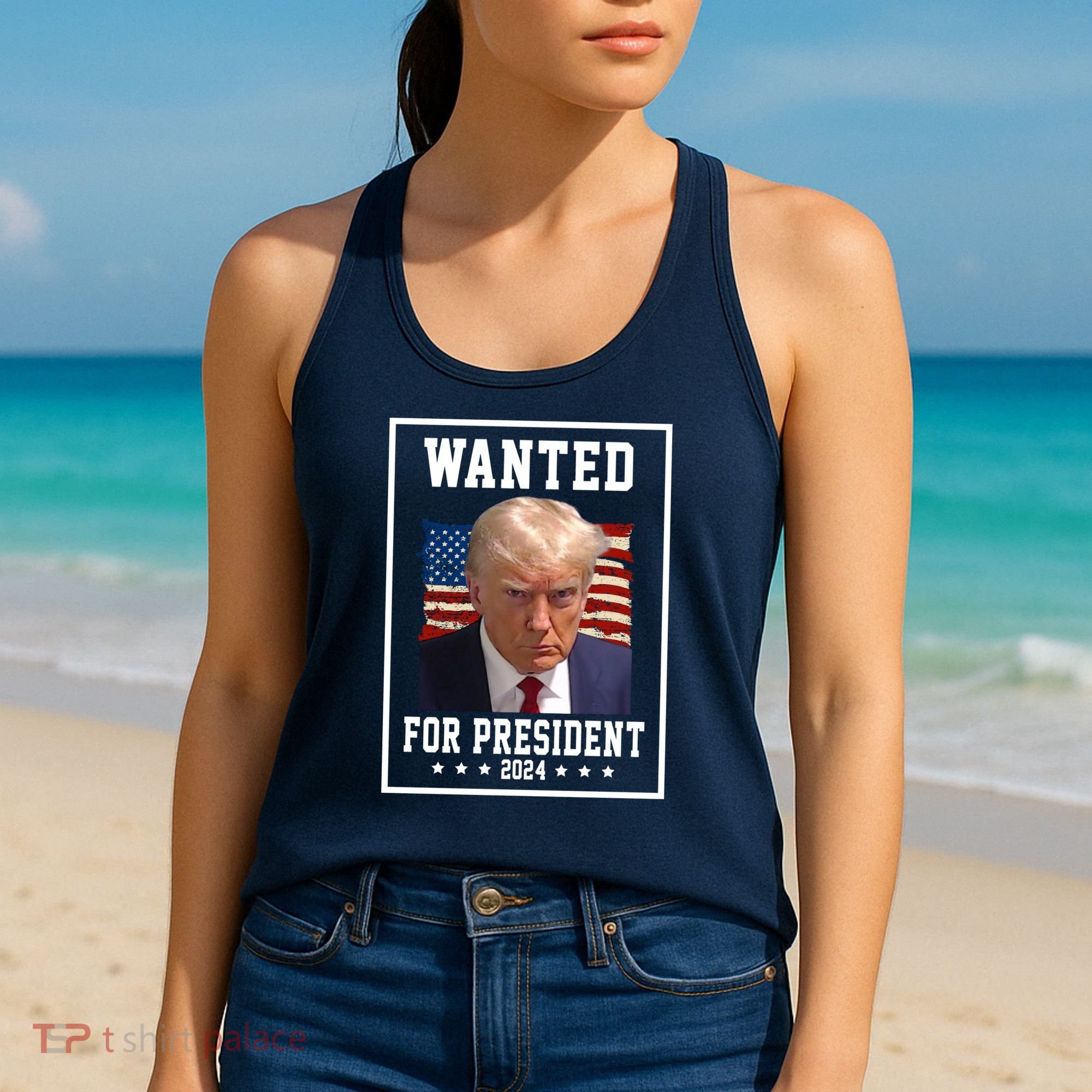 Wanted For President 2024 USA Donald Trump Women's Tank Top