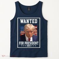 Wanted For President 2024 USA Donald Trump Tank Top thumb 2