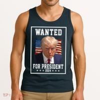 Wanted For President 2024 USA Donald Trump Tank Top thumb 3