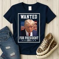 Wanted For President 2024 USA Donald Trump Women's T-Shirt thumb 3