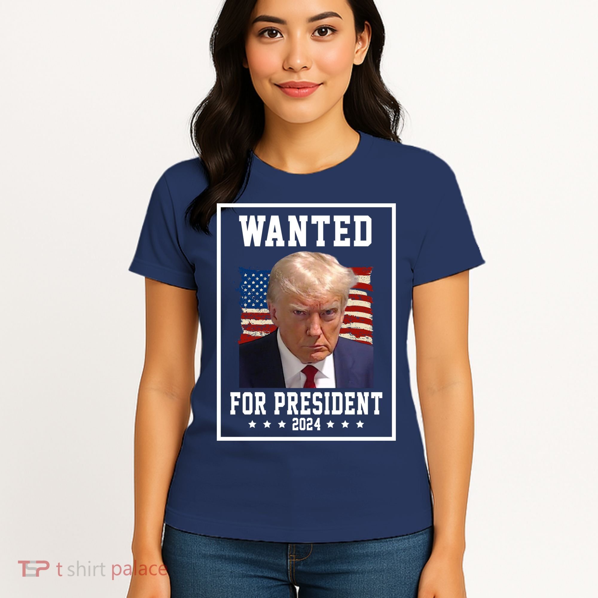 Wanted For President 2024 USA Donald Trump Women's T-Shirt