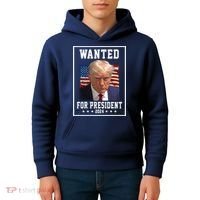 Wanted For President 2024 USA Donald Trump Kids Hoodie thumb 4