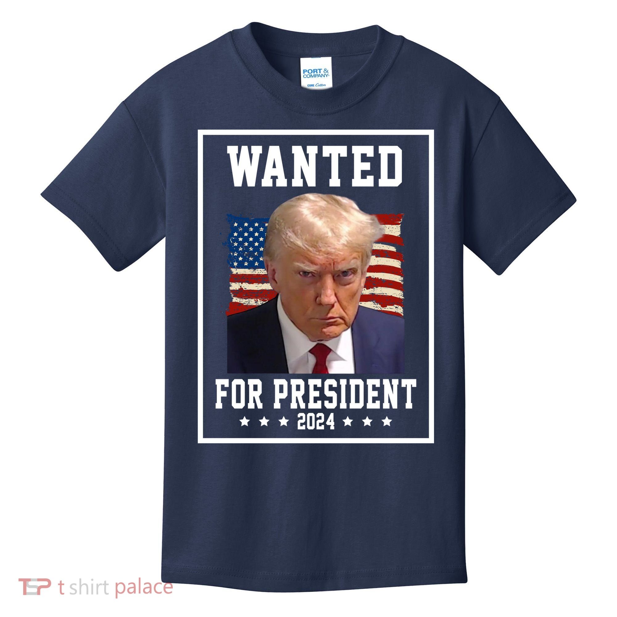 Wanted For President 2024 USA Donald Trump Kids T-Shirt