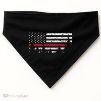 Wildland Firefighter Red Line American Flag USA-Made Doggie Bandana thumb 0