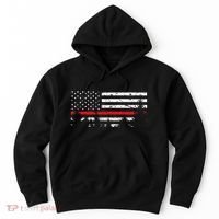 Wildland Firefighter Red Line American Flag Hoodie thumb 0