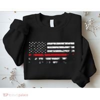 Wildland Firefighter Red Line American Flag Sweatshirt thumb 2