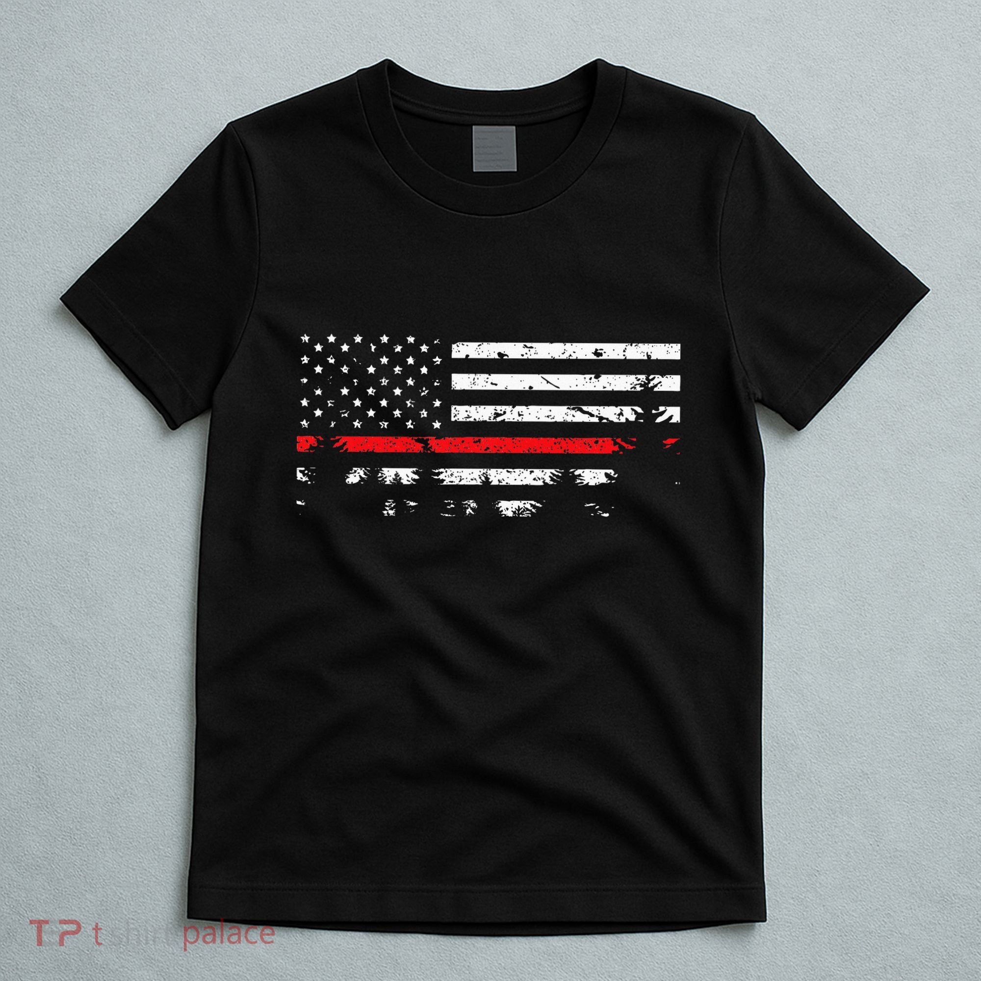 Wildland Firefighter Red Line American Flag T-Shirt