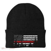 Wildland Firefighter Red Line American Flag Beanie thumb 0
