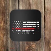 Wildland Firefighter Red Line American Flag Coaster thumb 0