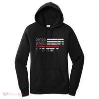 Wildland Firefighter Red Line American Flag Women's Hoodie thumb 0