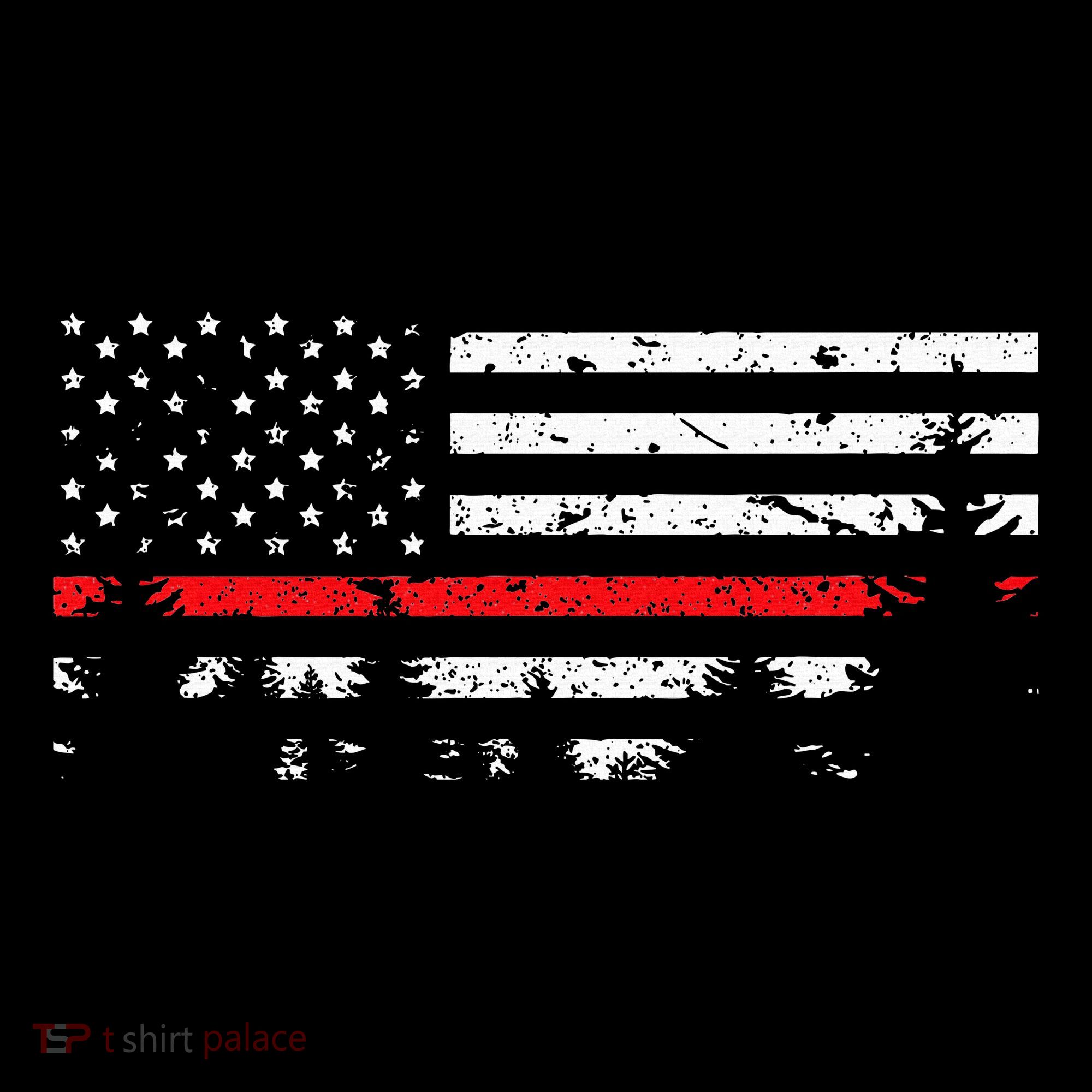 Wildland Firefighter Red Line American Flag Women's Hoodie
