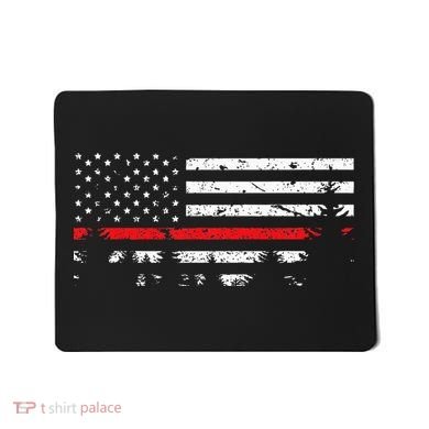 Wildland Firefighter Red Line American Flag Mousepad