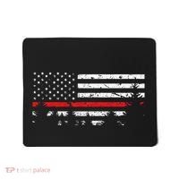 Wildland Firefighter Red Line American Flag Mousepad thumb 0