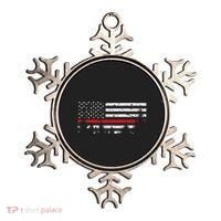 Wildland Firefighter Red Line American Flag Ornament thumb 0