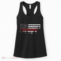 Wildland Firefighter Red Line American Flag Women's Tank Top thumb 0